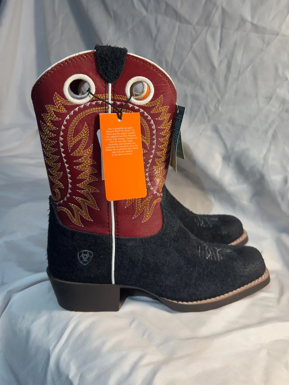 Ariat Kids Derby Monroe Western Cowboy Boots Size 2.5 NWT Black Crimson
